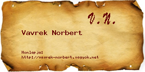 Vavrek Norbert névjegykártya