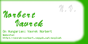 norbert vavrek business card